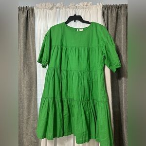melrose and market green mini short dress tiered